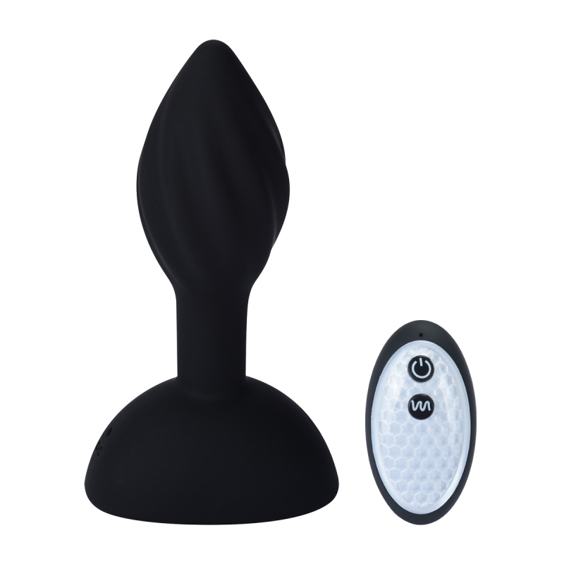 Пробка с вибрацией и римминг эффектом "Aphrodisia" на дистанционном управлении, черная 